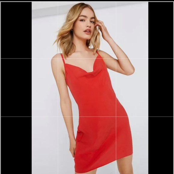 Nasty Gal Dresses & Skirts - Red Cowl Neck Mini Dress